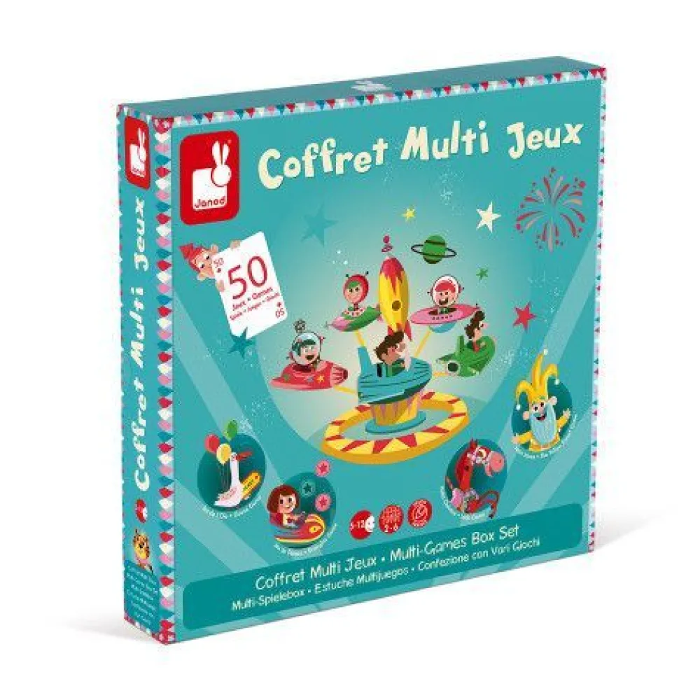 Janod Estuche Multijuego ·*Niños Juegos De Mesa Competitivos|Juegos De Tablero