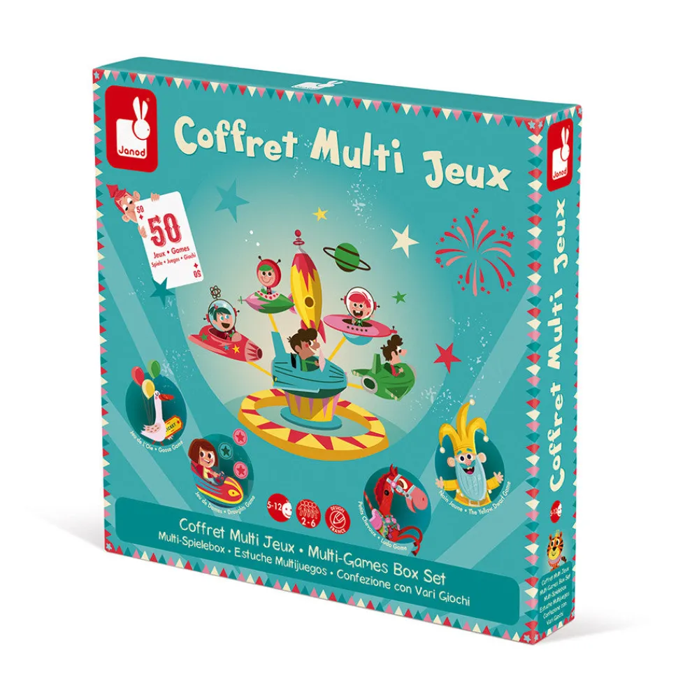 Janod Estuche Multijuego ·*Niños Juegos De Mesa Competitivos|Juegos De Tablero