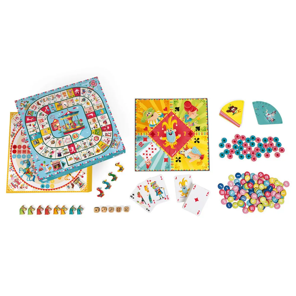Janod Estuche Multijuego ·*Niños Juegos De Mesa Competitivos|Juegos De Tablero