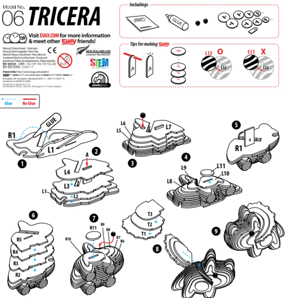 EUGY · Triceratops*Niños Kit De Manualidades