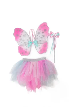 Great Pretenders Falda Glitter Rosa Menta con alas y varita · 4-6 años*Niños Disfraces Infantiles