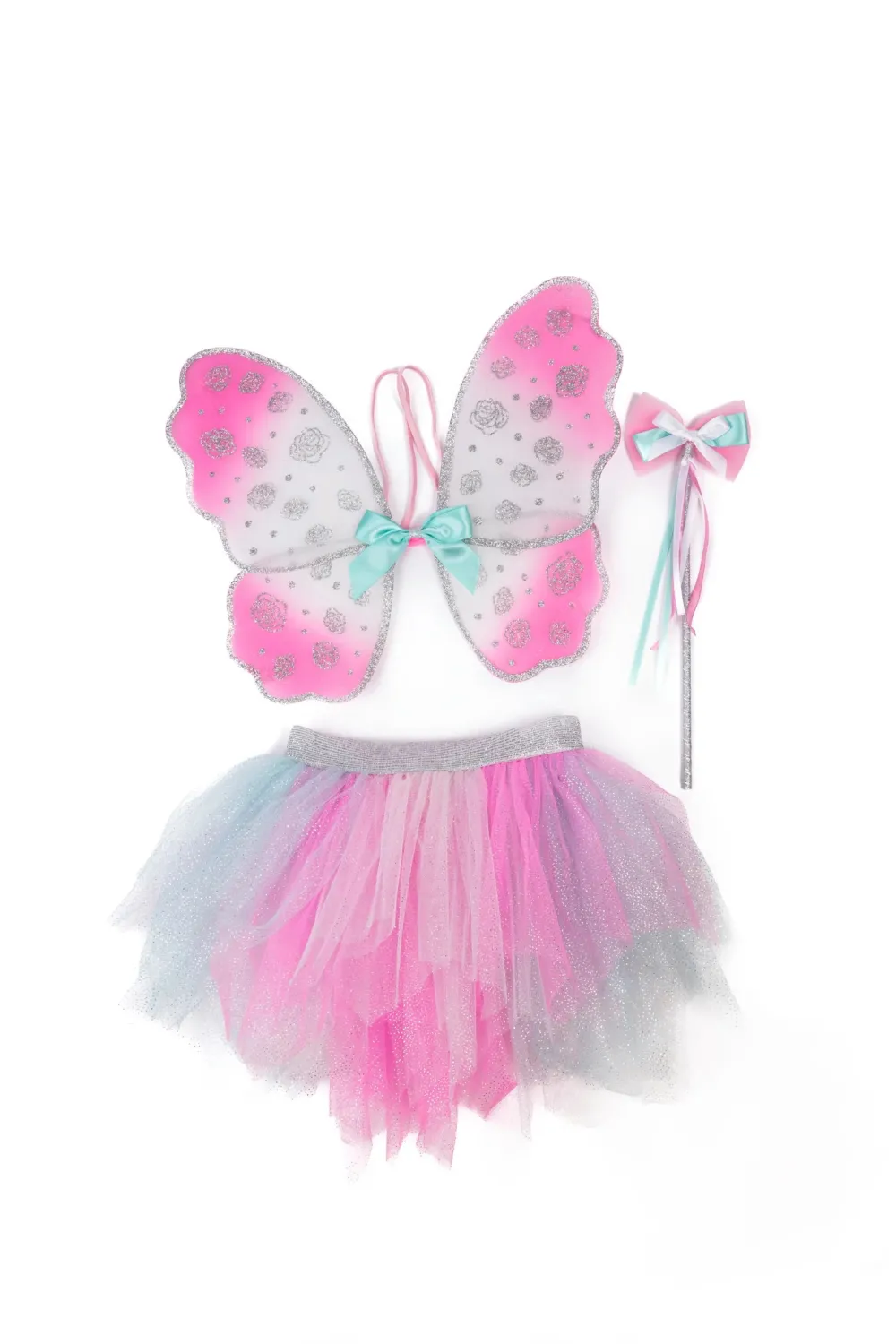 Great Pretenders Falda Glitter Rosa Menta con alas y varita · 4-6 años*Niños Disfraces Infantiles