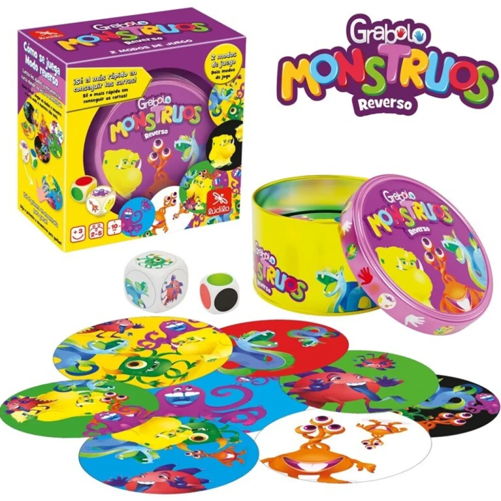 Ludilo Grabolo Monstruos Reverso ·*Niños Ludilo|Juegos De Mesa De Viaje