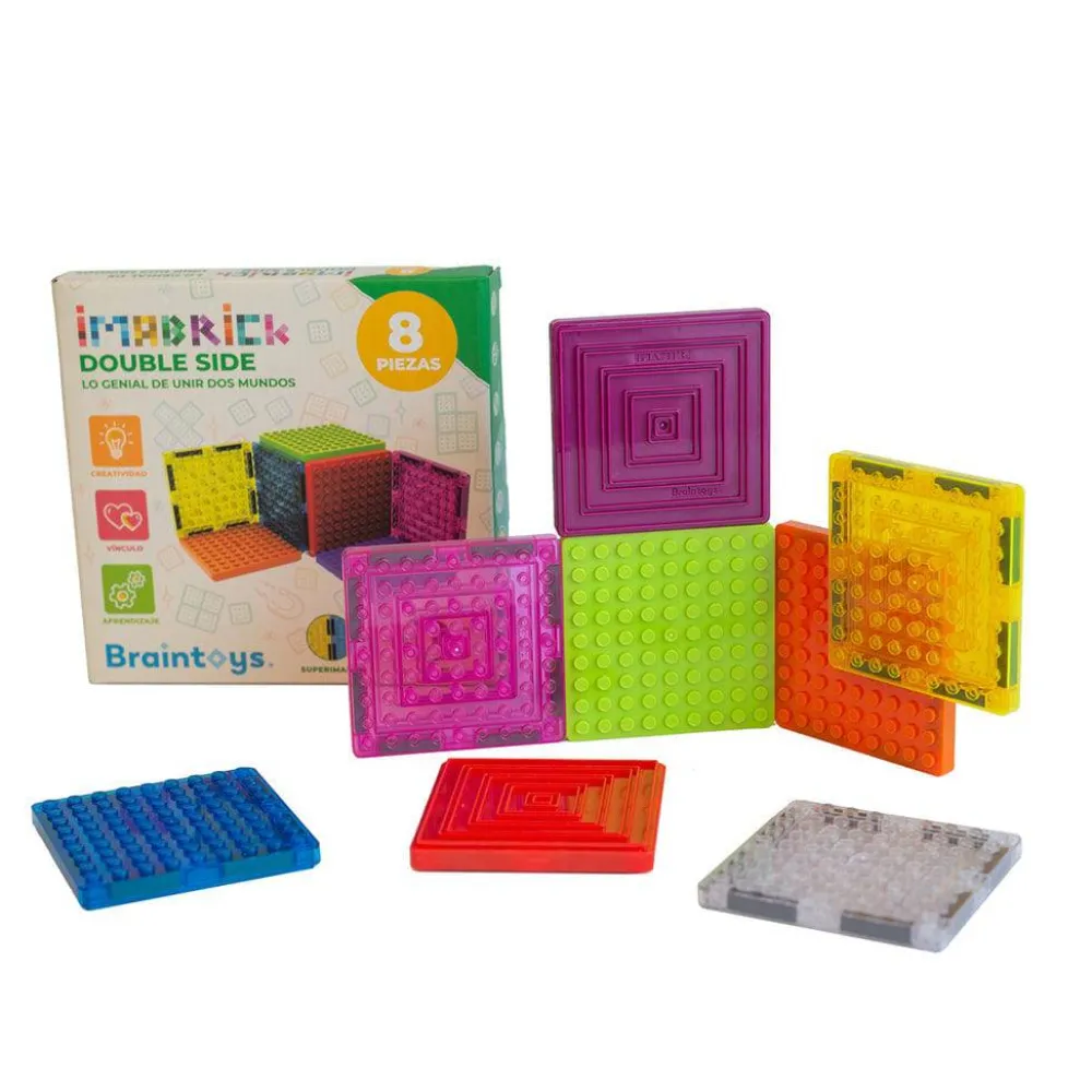 Braintoys Imabrick 8 piezas doble cara ·*Niños Construcciones Magnéticas