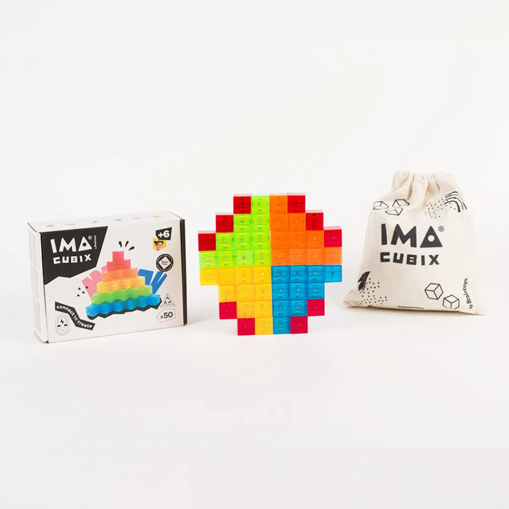 Braintoys Imanix Cubix 50 piezas ·*Niños Construcciones Magnéticas|Imanix
