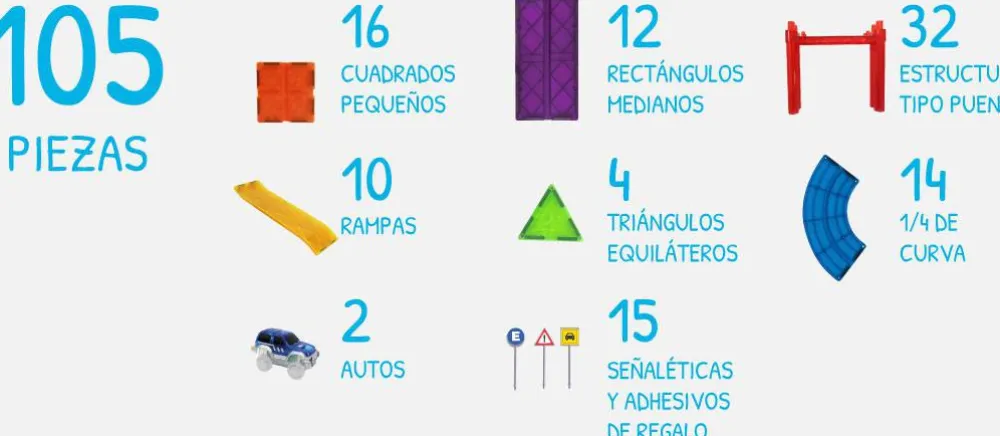 Braintoys Imanix Pista de Carreras 105 piezas ·*Niños Construcciones Magnéticas|Imanix