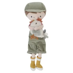 Little Dutch Jim Granjero con Gallina Mediano ·*Niños Muñecos Blanditos|Juguetes Montessori