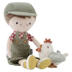 Little Dutch Jim Granjero con Gallina Mediano ·*Niños Muñecos Blanditos|Juguetes Montessori