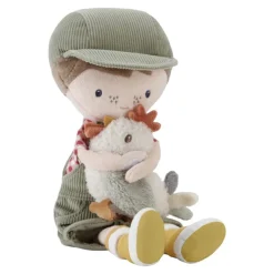 Little Dutch Jim Granjero con Gallina Mediano ·*Niños Muñecos Blanditos|Juguetes Montessori