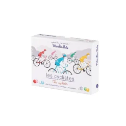Moulin Roty Juego de 6 ciclistas con canicas Mercredi ·*Niños Juguetes Y Juegos Motricidad Fina