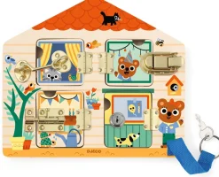 Djeco Juego educativo Cabanalock ·*Niños Juguetes Montessori|Juguetes Y Juegos Motricidad Fina