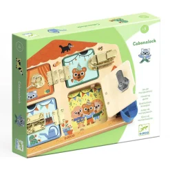 Djeco Juego educativo Cabanalock ·*Niños Juguetes Montessori|Juguetes Y Juegos Motricidad Fina