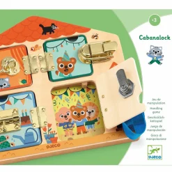 Djeco Juego educativo Cabanalock ·*Niños Juguetes Montessori|Juguetes Y Juegos Motricidad Fina
