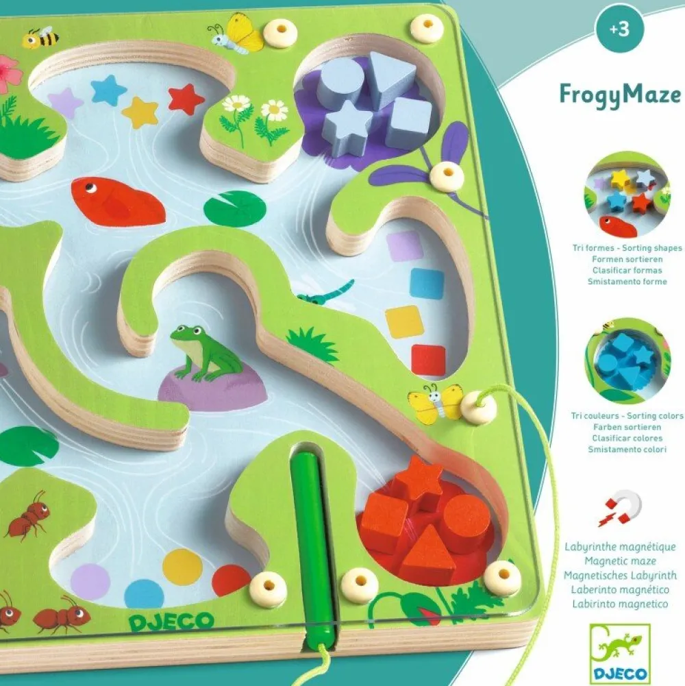 Djeco Juego educativo Froogy Maze ·*Niños Juguetes Montessori|Juguetes Y Juegos Motricidad Fina