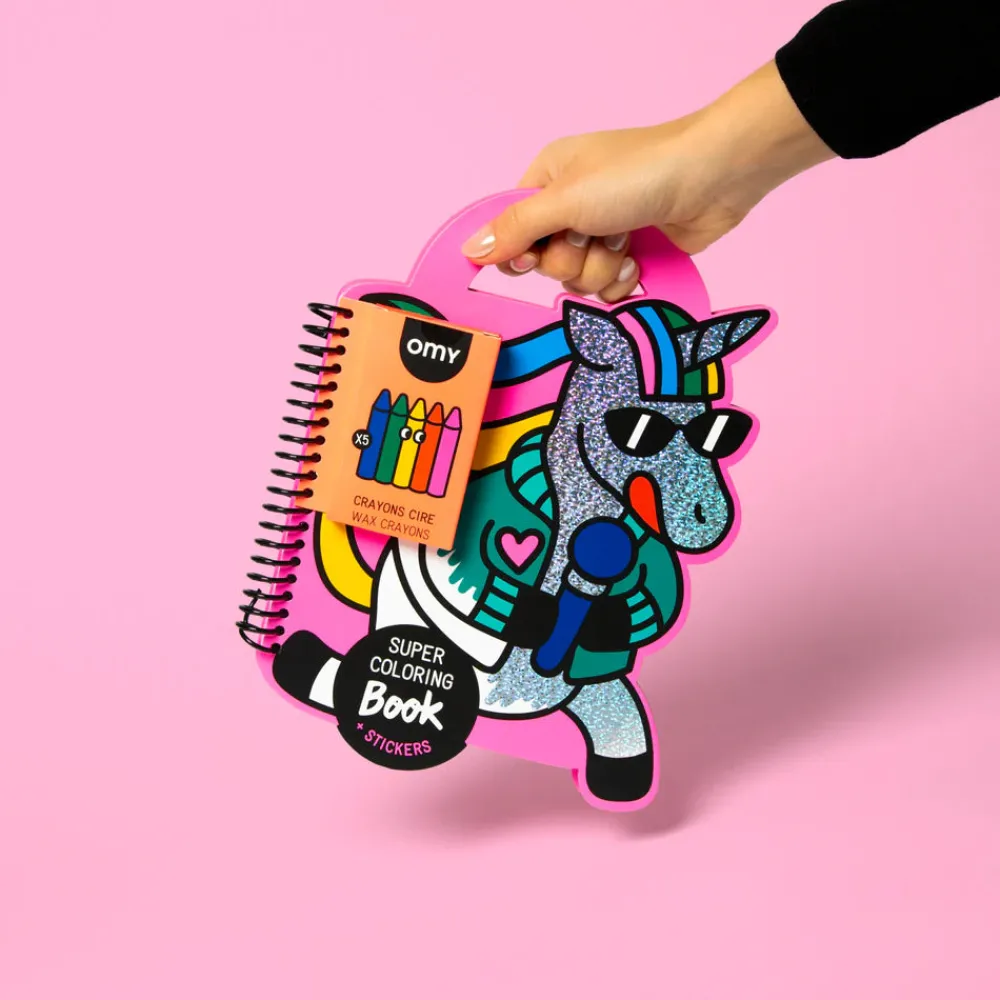 Omy Libro con pinturas y pegatinas Unicornio ·*Niños Juegos De Viaje