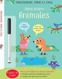 Usborne Libro Pizarra · Animales*Niños Libros Pizarra De Usborne|Juegos De Viaje