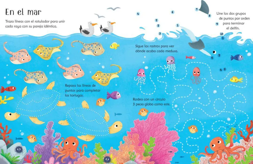 Usborne Libro Pizarra · El mundo de los animales*Niños Libros Pizarra De Usborne|Juegos De Viaje