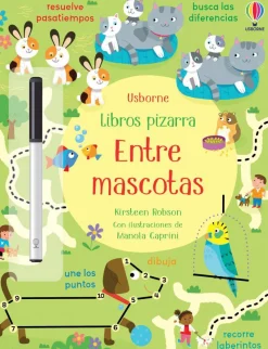 Usborne Libro Pizarra · Entre mascotas*Niños Libros Pizarra De Usborne|Juegos De Viaje