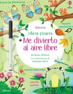 Usborne Libro Pizarra · Me divierto al aire libre*Niños Libros Pizarra De Usborne|Juegos De Viaje