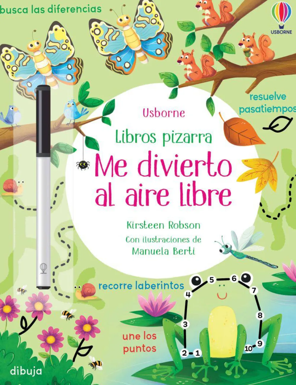 Usborne Libro Pizarra · Me divierto al aire libre*Niños Libros Pizarra De Usborne|Juegos De Viaje
