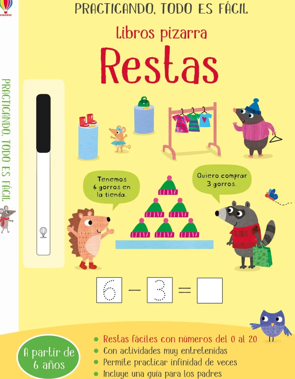 Usborne Libro Pizarra · Restas*Niños Libros Pizarra De Usborne|Juegos De Viaje
