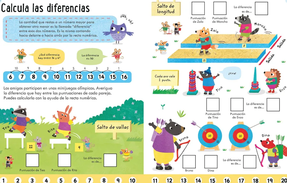 Usborne Libro Pizarra · Restas*Niños Libros Pizarra De Usborne|Juegos De Viaje