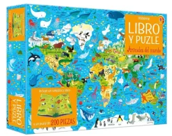Usborne Libro Puzzle · Animales del Mundo*Niños Puzzles 200 Piezas|Puzzles Con Libro