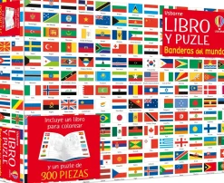 Usborne Libro Puzzle Banderas del Mundo*Niños Puzzles 300 Piezas|Puzzles Con Libro