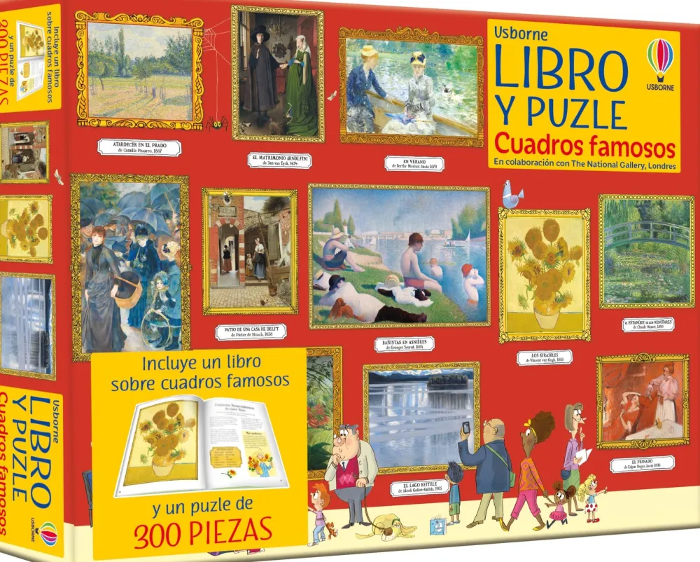 Usborne Libro Puzzle Cuadros famosos*Niños Puzzles 300 Piezas|Puzzles Con Libro