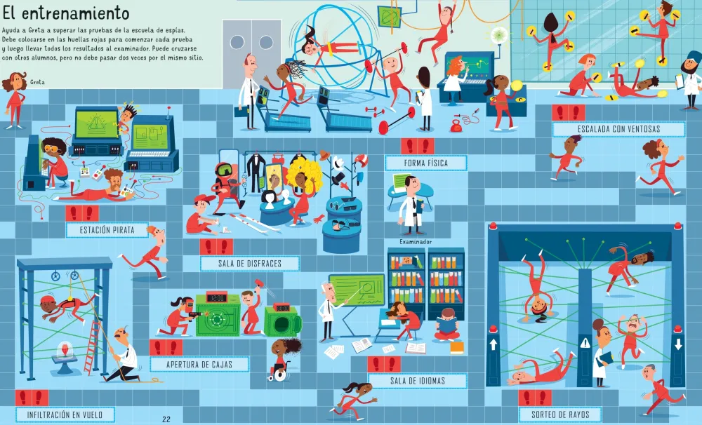 Usborne Libro Puzzle Laberintos de Espías*Niños Puzzles 300 Piezas|Puzzles Con Libro
