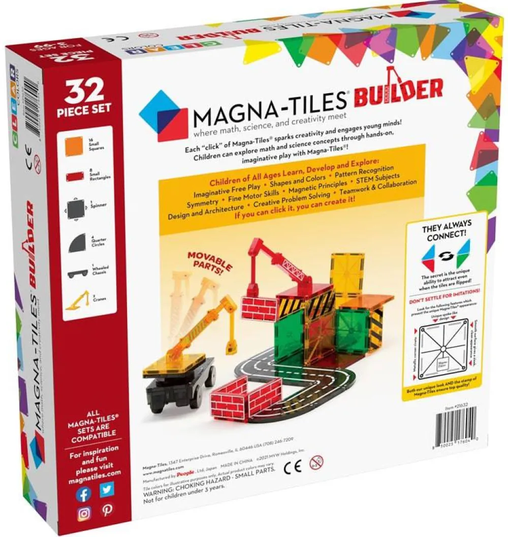 Magna Tiles Magna-T Construction Set 32 piezas*Niños Construcciones Magnéticas