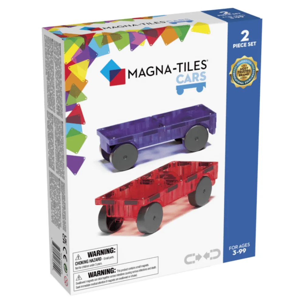 Magna Tiles Magna-T Extras Cars 2 uds*Niños Construcciones Magnéticas