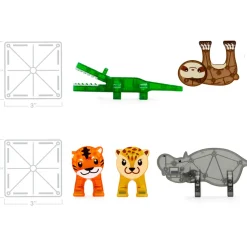 Magna Tiles Magna-T Jungle Animals Set 25 piezas*Niños Construcciones Magnéticas