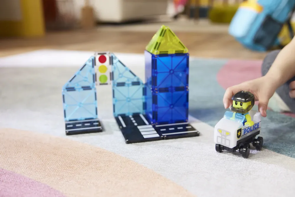 Magna Tiles Magna-T Police Patrol 20 piezas*Niños Construcciones Magnéticas