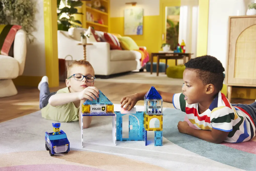 Magna Tiles Magna-T Police Station Set 35 piezas*Niños Construcciones Magnéticas