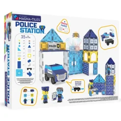 Magna Tiles Magna-T Police Station Set 35 piezas*Niños Construcciones Magnéticas
