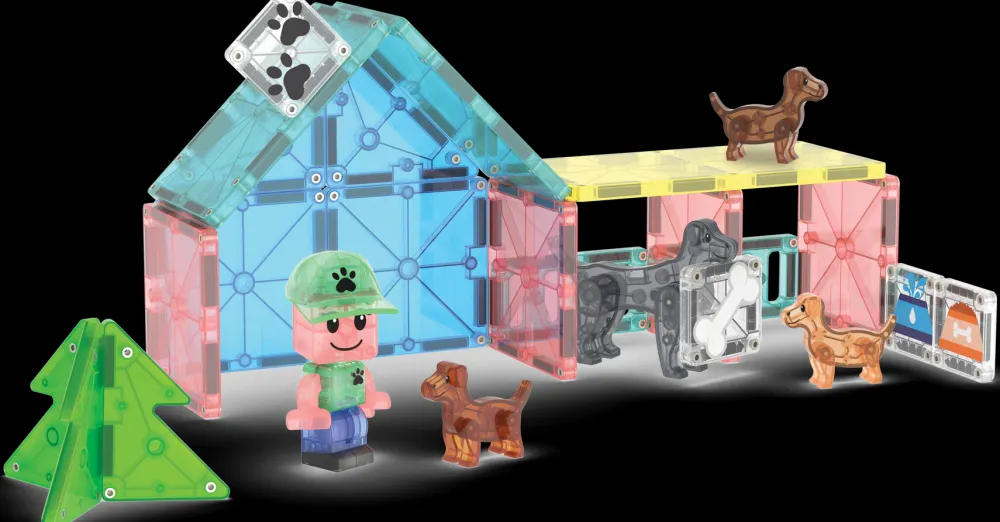 Magna Tiles Magna-T Puppy Park 27 piezas*Niños Construcciones Magnéticas