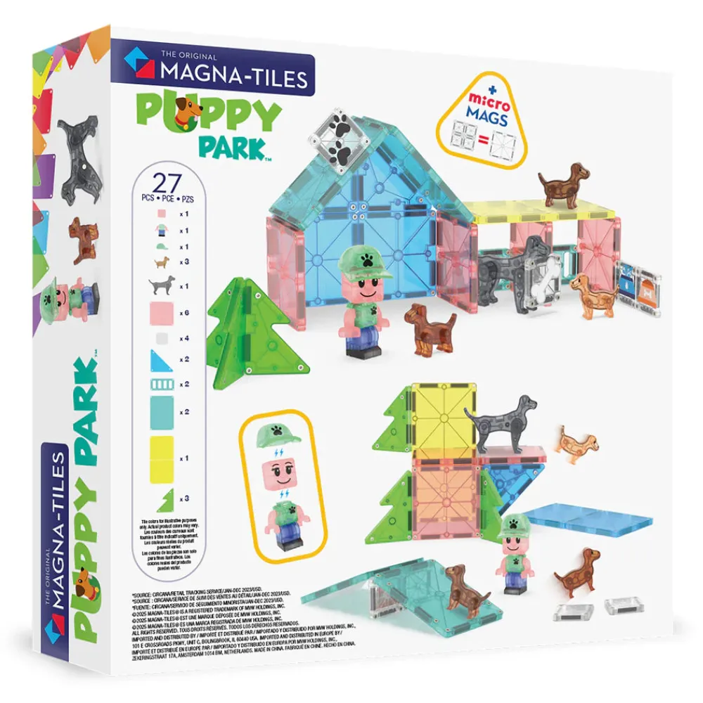 Magna Tiles Magna-T Puppy Park 27 piezas*Niños Construcciones Magnéticas