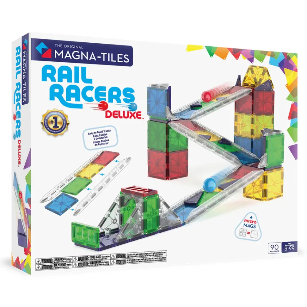Magna Tiles Magna-T Rail Racers Set 90 piezas*Niños Construcciones Magnéticas