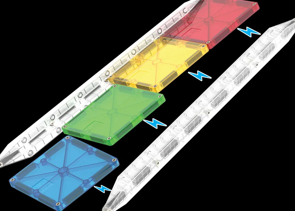 Magna Tiles Magna-T Rail Racers Set 90 piezas*Niños Construcciones Magnéticas