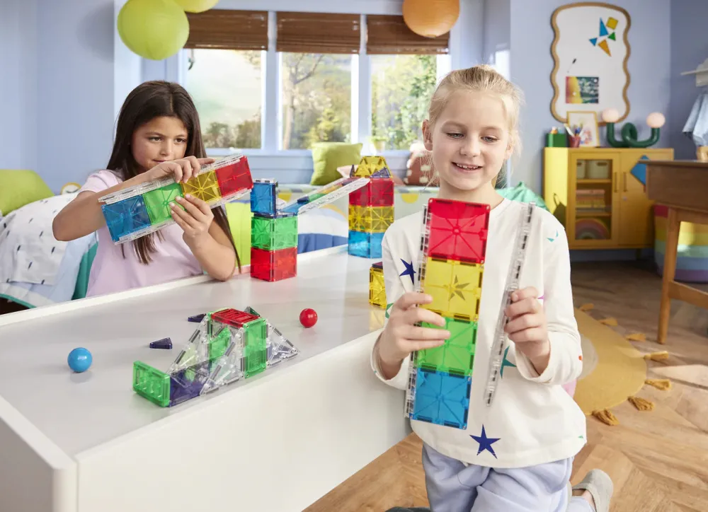 Magna Tiles Magna-T Rail Racers Set 90 piezas*Niños Construcciones Magnéticas