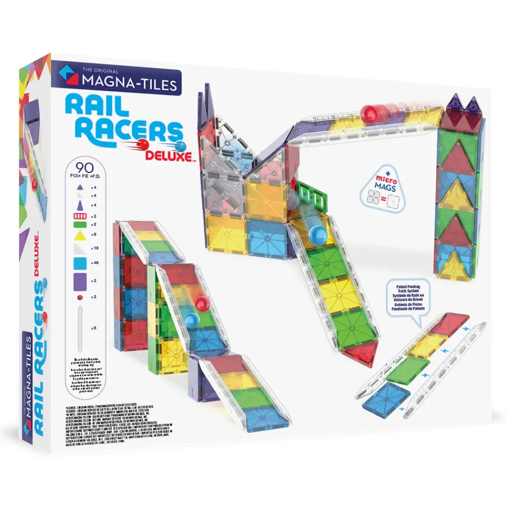 Magna Tiles Magna-T Rail Racers Set 90 piezas*Niños Construcciones Magnéticas