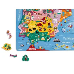 Janod Mapa Magnético de la Península Ibérica ·*Niños Puzzles Janod|Puzzles De Madera Para Niños Y Niñas