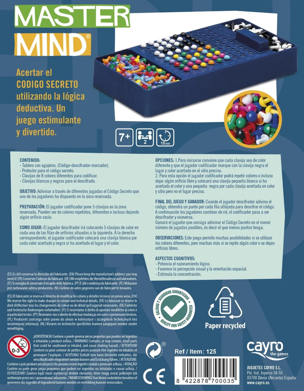 Cayro Master Mind Viaje ·*Niños Juegos De Lógica|Juegos De Mesa De Viaje