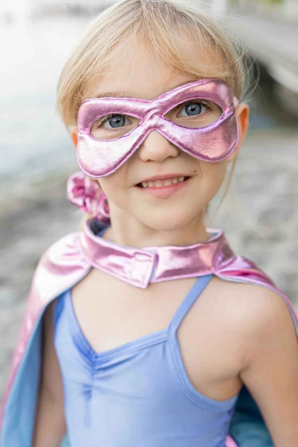 Great Pretenders Metallic Pink/Light Blue Super Duper Tutú, capa y máscara · 4-6 años*Niños Disfraces Infantiles