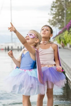 Great Pretenders Metallic Pink/Light Blue Super Duper Tutú, capa y máscara · 4-6 años*Niños Disfraces Infantiles