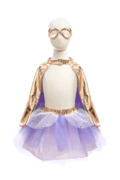 Great Pretenders Metallic Rose Gold/Lilac Super Duper Tutú, capa y máscara · 4-6 años*Niños Disfraces Infantiles
