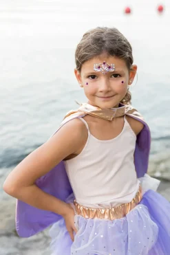 Great Pretenders Metallic Rose Gold/Lilac Super Duper Tutú, capa y máscara · 4-6 años*Niños Disfraces Infantiles
