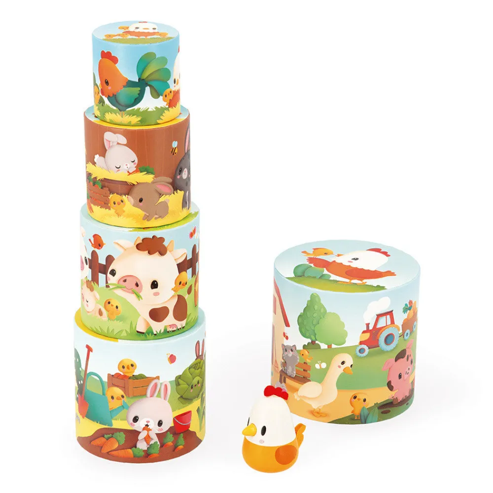 Janod Mi primera Pirámide Gallina ·*Niños Juguetes Waldorf|Juguetes Montessori