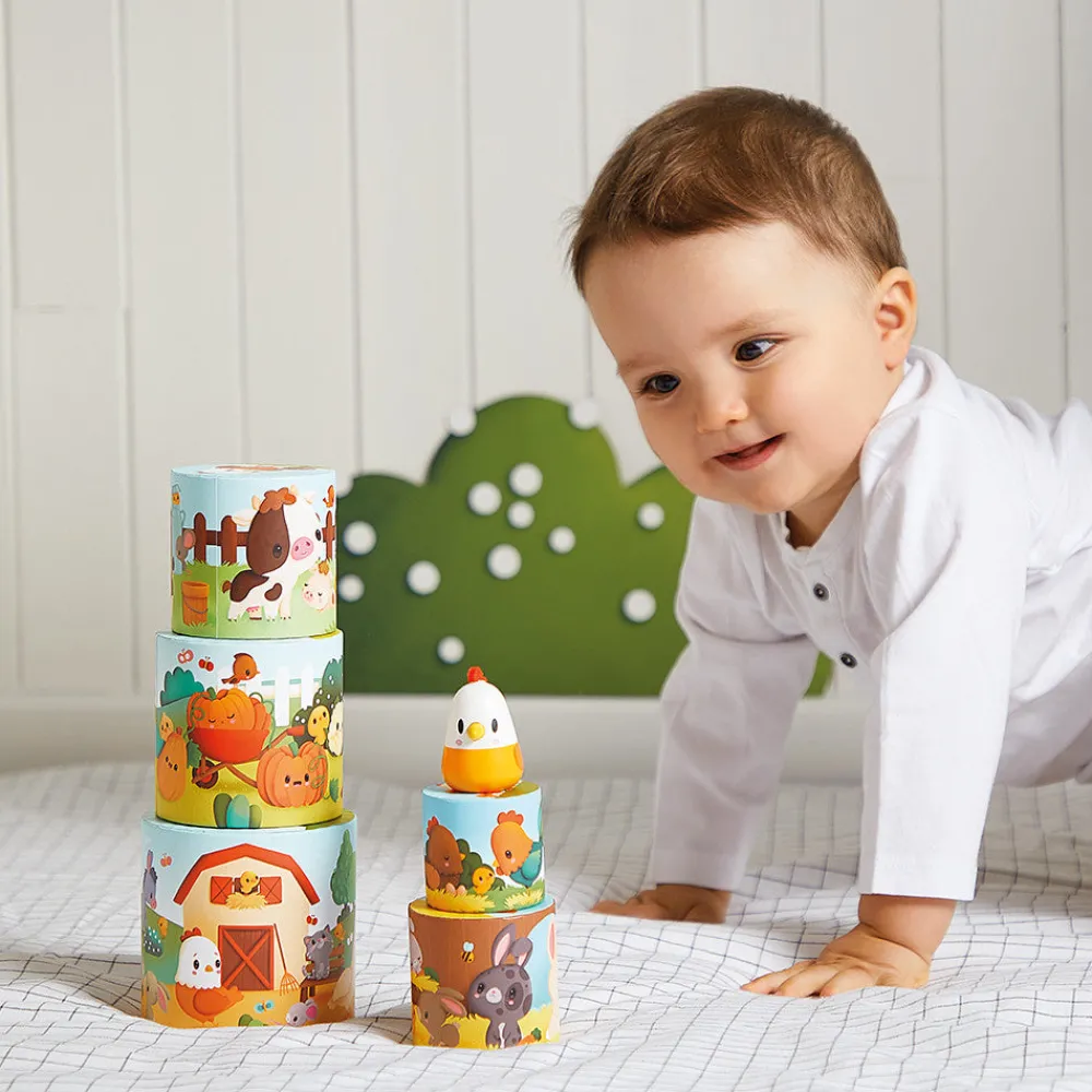 Janod Mi primera Pirámide Gallina ·*Niños Juguetes Waldorf|Juguetes Montessori
